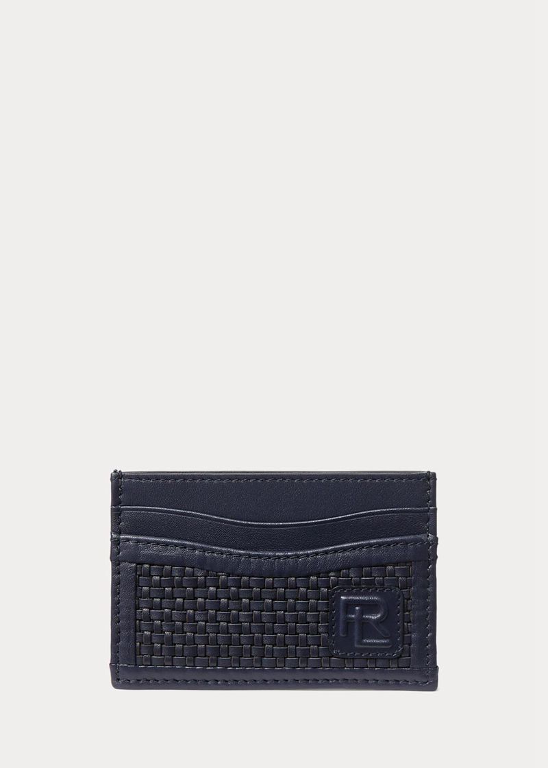 パープル レーベル 財布 メンズ ネイビー Woven カーフスキン Card Case XSGPE7845